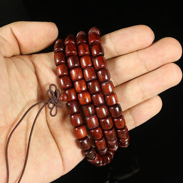 108 Tibetan Cylinder Pterocarpus Wood Beads Mala Bracelet-Your Soul Place
